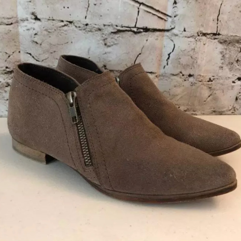 Free People Brown Suede Leather Short Ankle Boots